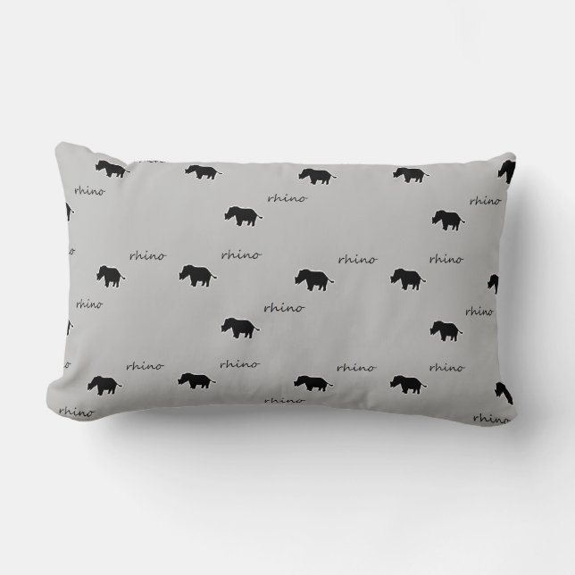 Rhino silhouette pattern lumbar cushion (Front)