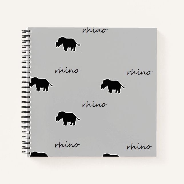 Rhino silhouette pattern notebook (Front)