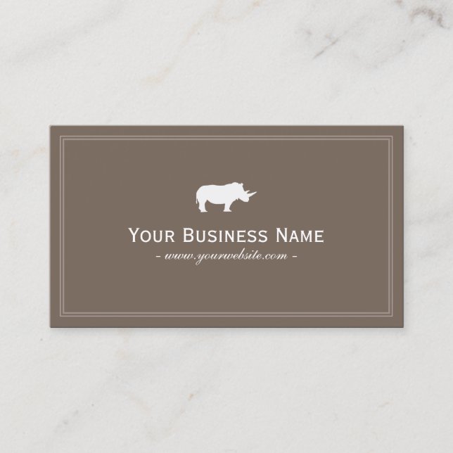 Rhino Simple Frame Plain Classy Business Card (Front)