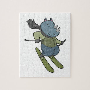 Rhino Skier Ski Jigsaw Puzzle