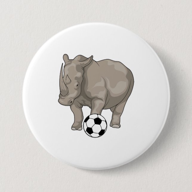 Rhino Soccer player Soccer 7.5 Cm Round Badge (Front)