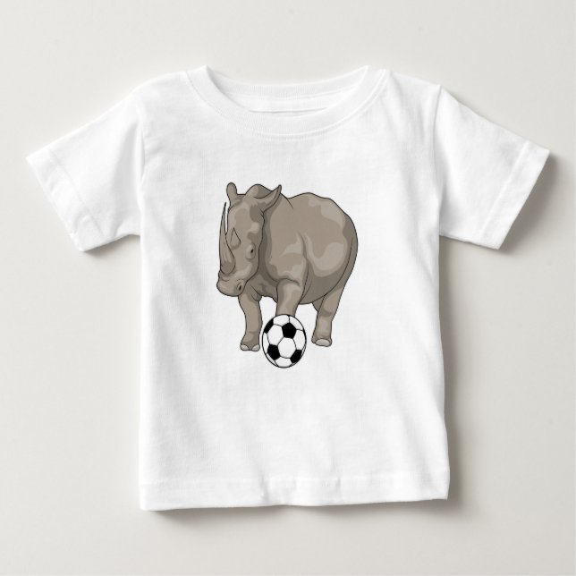 Rhino Soccer player Soccer Baby T-Shirt (Front)