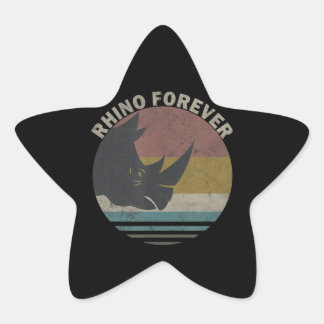 Rhino Spirit Animal Lovely Costume Gift Star Sticker