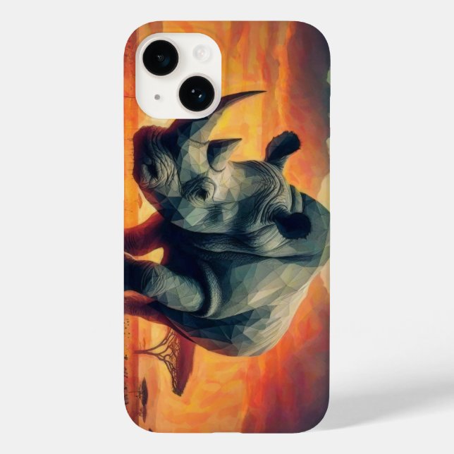 Rhino Sunset Safari Case-Mate iPhone Case (Back)