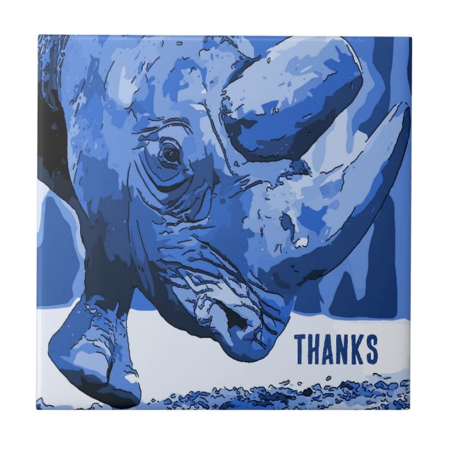 Rhino Tile, Dutch Look, Personalise Ceramic Tile (Front)