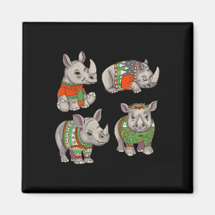 Rhino Ugly Christmas Sweater Contest Magnet