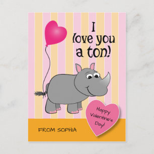 Rhino Valentine's Day Classroom Card