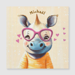 Rhino Valentine's Day Heart Badge Kids School 