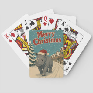 Rhino Village Lane Animal Christmas Playing Cards
