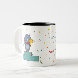 Rhino Win The Race Inspirational Quote Poster Two-Tone Coffee Mug