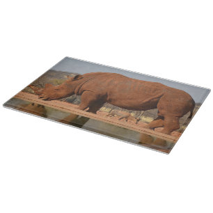 Rhino with mud on skin photo cutting board