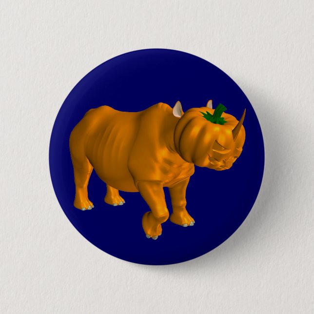 Rhinoceros 6 Cm Round Badge (Front)