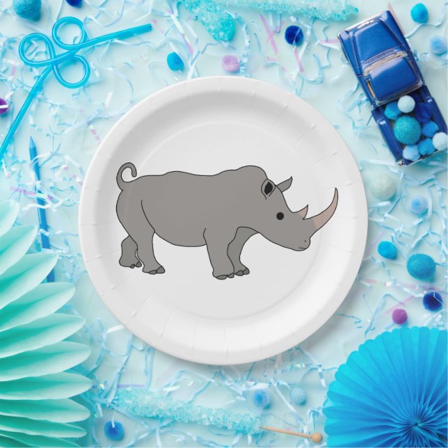 Rhinoceros Africa Animal  Paper Plate (Party)