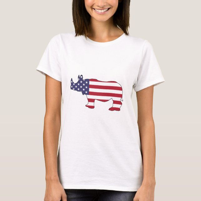 Rhinoceros - American Flag T-Shirt (Front)