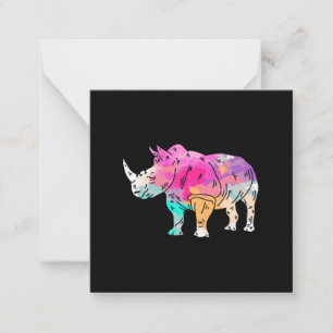 Rhinoceros Art Cute Artistic Rhino Zoo Safari Gift Card
