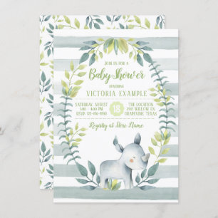 Rhinoceros Baby Shower Invitations