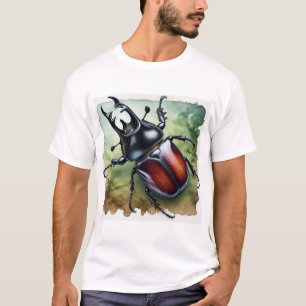 Rhinoceros Beetle 110924IREF233 - Watercolor T-Shirt