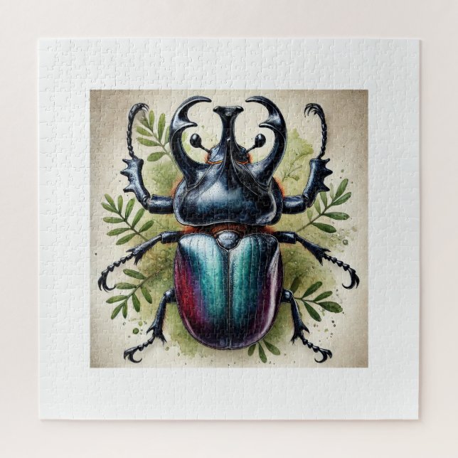 Rhinoceros Beetle 310824IREF209 - Watercolor Jigsaw Puzzle (Vertical)
