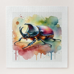 Rhinoceros Beetle Majesty 310824AREF101 - Watercol Jigsaw Puzzle