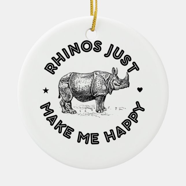 rhinoceros ceramic ornament (Front)