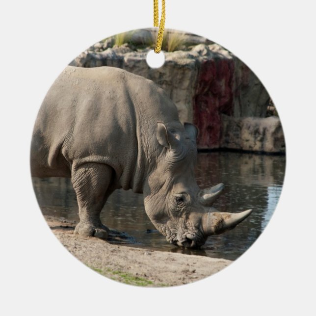 Rhinoceros Ceramic Ornament (Front)