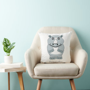Rhinoceros Design Personalised Cushion