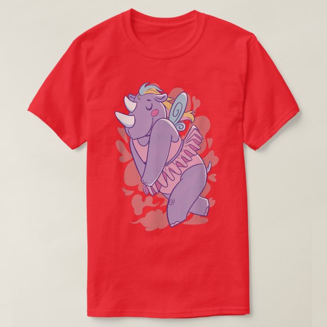 Rhinoceros Fairy Fantasy  T-Shirt (Design Front)