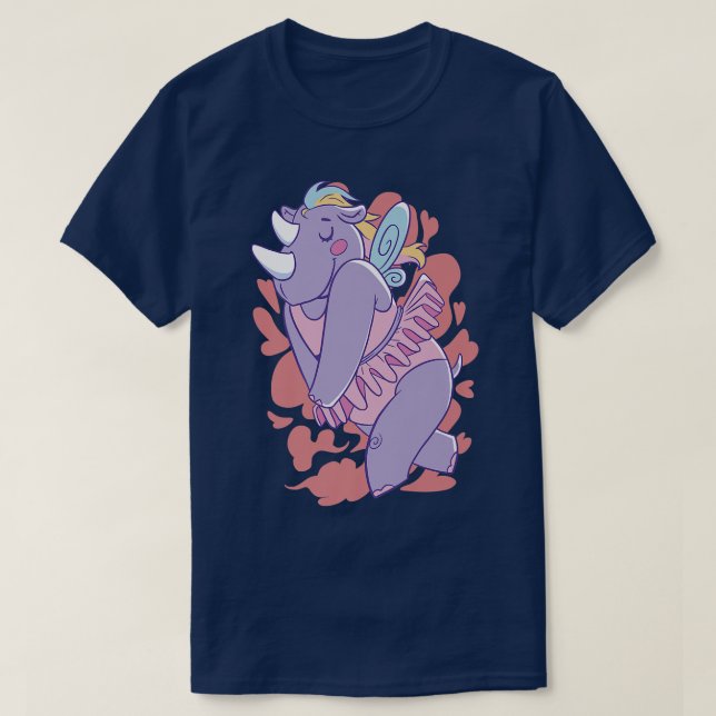 Rhinoceros Fairy Fantasy T-Shirt (Design Front)