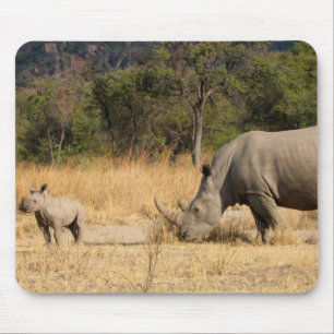 Rhinoceros Family Mouse Pad