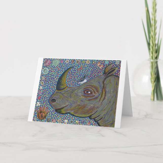 Rhinoceros Greeting Card (Front)