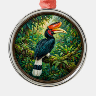 Rhinoceros Hornbill Metal Ornament