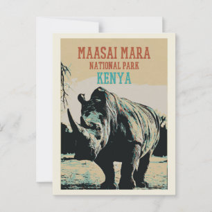 Rhinoceros, Kenya, Maasai Mara National Park Postcard