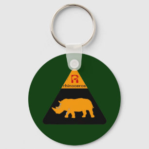 rhinoceros label key ring