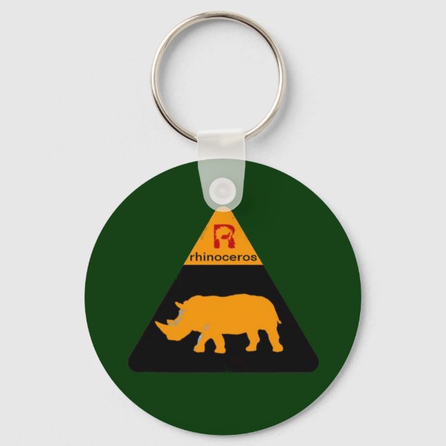 rhinoceros label key ring (Front)