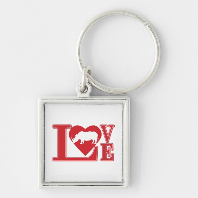 Rhinoceros Love Key Ring (Front)