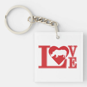 Rhinoceros Love Key Ring