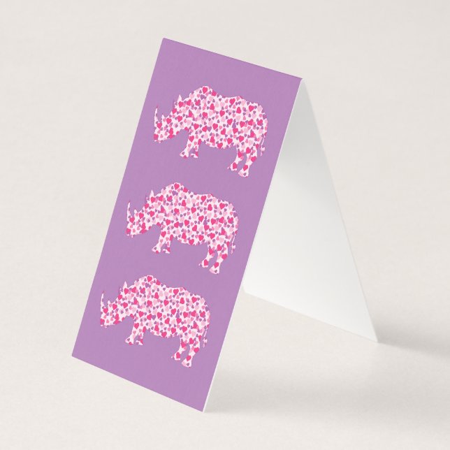 Rhinoceros made of pink hearts (Back)