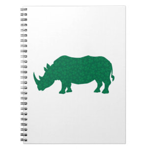 Rhinoceros made of Shamrocks Notebook