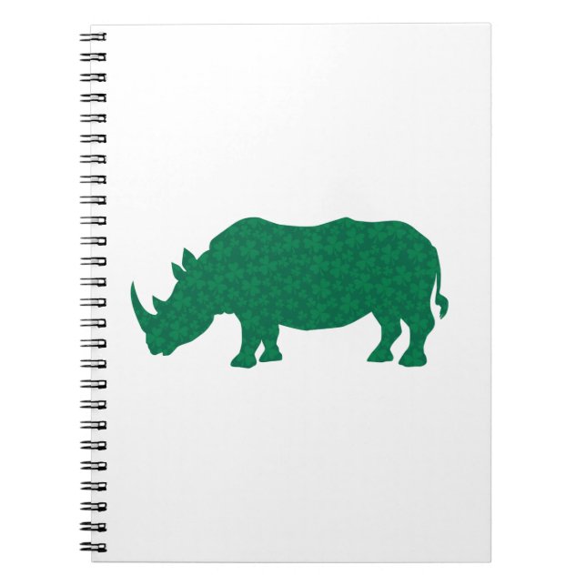 Rhinoceros made of Shamrocks Notebook (Front)