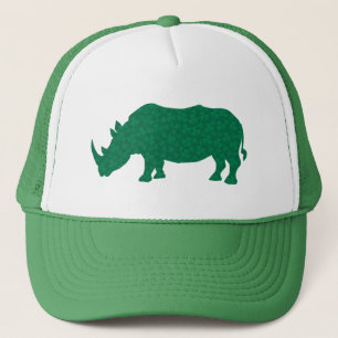Rhinoceros made of Shamrocks Trucker Hat