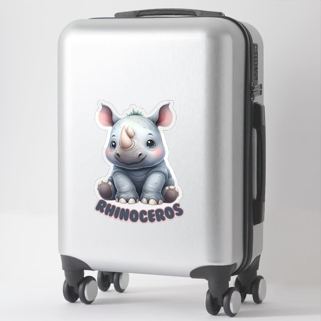 RHINOCEROS - NURSERY STICKER (Suitcase)