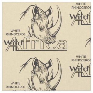 rhinoceros or rhino. Wild Africa Fabric