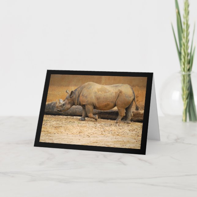 Rhinoceros Portrait Card (Front)
