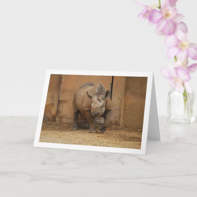 Rhinoceros Portrait Card (Orchid)