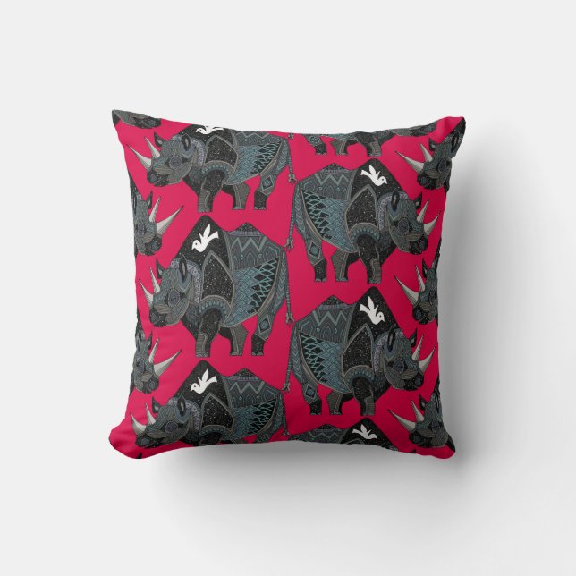 rhinoceros red cushion (Front)