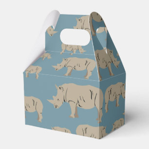 Rhinoceros Rhino Illustration Pattern Favour Box