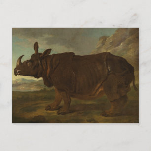 Rhinoceros (Rhino) (Wild Animal) (by J.B. Oudry) Postcard