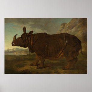 Rhinoceros (Rhino) (Wild Animal) (by J.B. Oudry) Poster