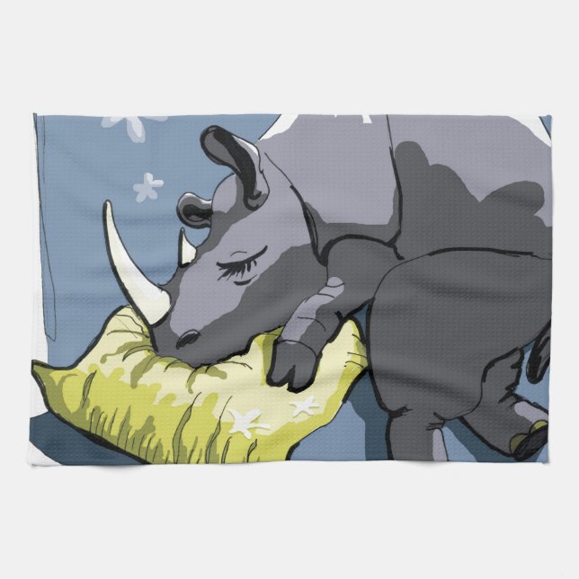 rhinoceros tea towel (Horizontal)