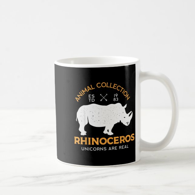 Rhinoceros Unicorns Are Real Funny Animal  Coffee Mug (Right)